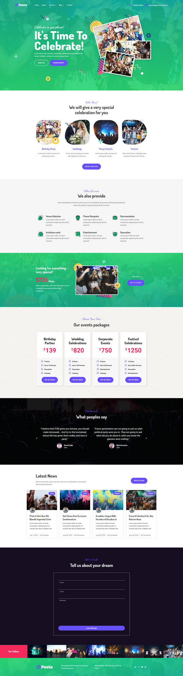 Full homepage design